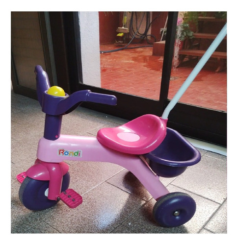 Imagen 2 de 7 de Triciclo Infantil Rondi - Con Barra - Rosa