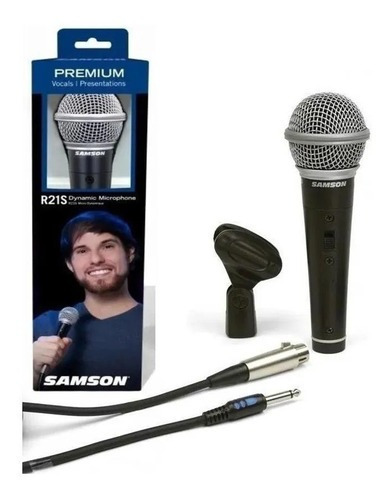Micrófono Samson R21s Premium Con Witch Pipeta Y Cable Plug