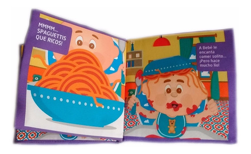 Imagen 3 de 6 de Libro De Tela Didactico Para Bebes: Bebe A Comer Educando