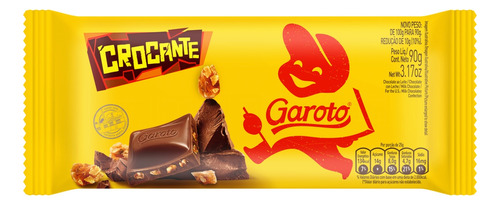 Chocolate ao leite Crocante Garoto  pacote 90 g