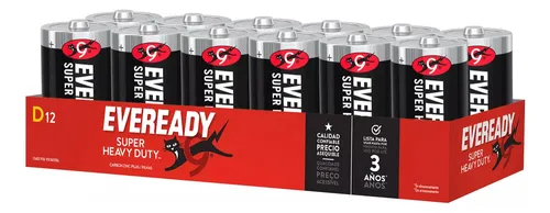 Pila Eveready Tipo D Grande Carbon Zinc Charola Pack X 24