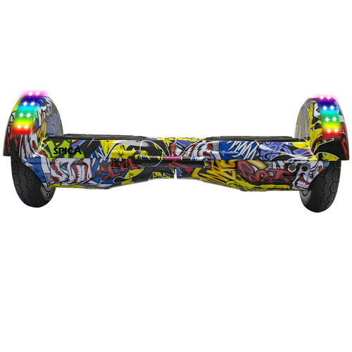 Imagen 2 de 7 de Patineta Scooter Electrica Hoverboard Spica S-90 Luz Rgb Bt Amarillo