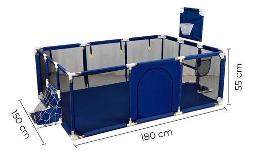 Corral De Seguridad Bebe 180 Cm. Con Aro Azul