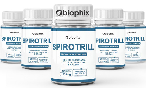 Pague 3 Leve 5 Spirotrill 60 Caps Formula Natural Sabor Emagreça Saudavel