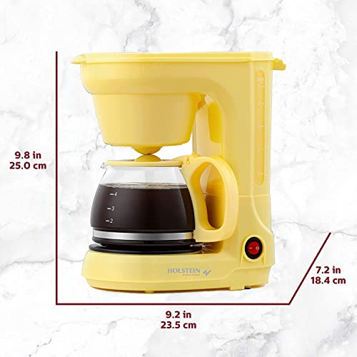 Holstein Housewares - Cafetera Compacta Para 5 Tazas, Amaril