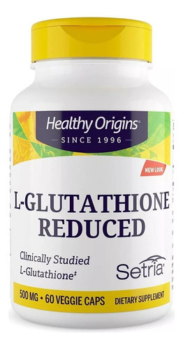 L Glutatión Reducido Antioxidante Healthy Origins 500mg 60ct Sabor Sin Sabor
