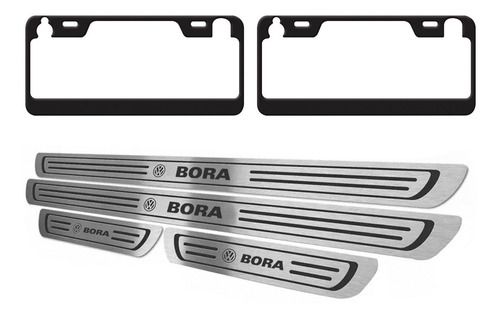 Cubre Zocalos + Kit Patente Negro P/ Volkswagen Bora 