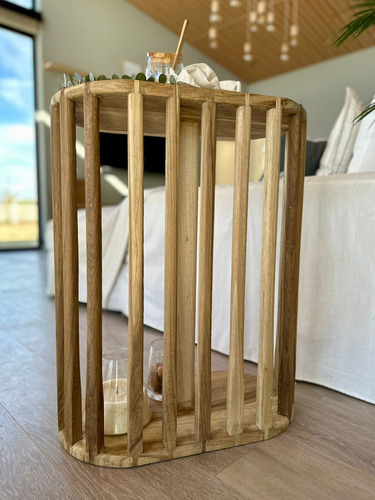 Mesa Para El Costado Del Sillón Madera Maciza De Petiribi
