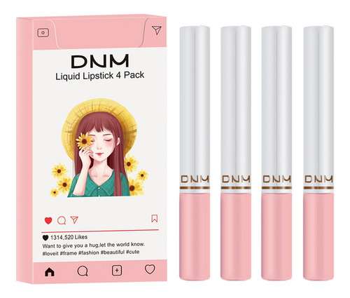Juego De Tubos De Tabaco Mate Lipstick Lon De 4 Colores