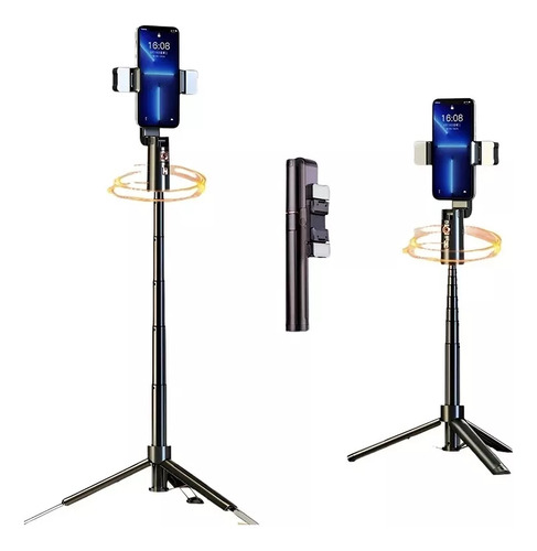 Gimbal Suporte Celular 360º com Sensor de Movimento Tripé 1,4cm Bastão Selfie Estabilizador Dobrável e Portátil