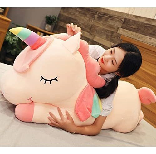 Unicornio Felpa Abrazando Almohada, Gran Unicornio Animal P