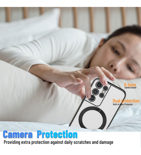 Funda Para Samsung A56 Serie/para Samsung S25 Ultra Serie Magnética Case Protector De +mica+lente Crystal Mica