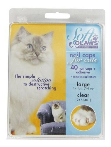 Kit Uñas De Gato Soft Claws, L, Transparente.