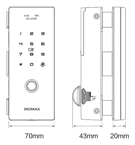 Cerradura Electronica Puerta Vidrio Blindex / Pared