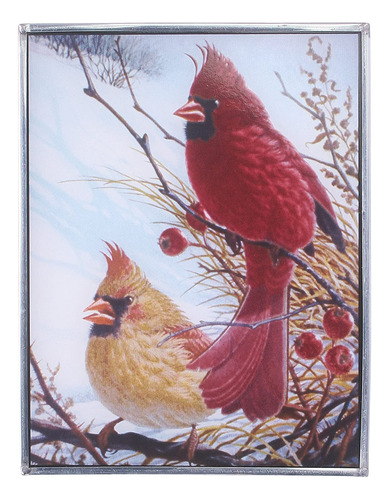 Panel De Vidrieras - Windy Cardinal Birds Colgaduras De...