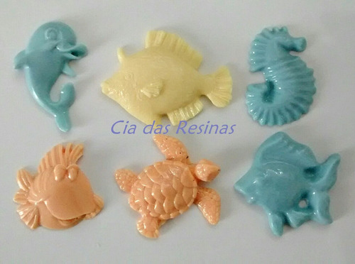 Molde Forma Silicone Peixes Sabonete Gesso Resina Bisqui