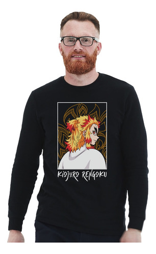 Polera Ml Demon Slayer Kiojuro Rengoku De Espaldas Anime Imp