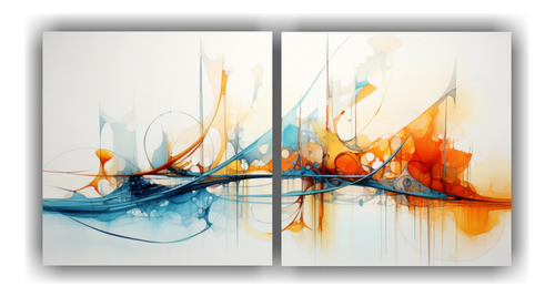 120x60cm Cuadros Acuarelas Marinas Abstractas Bastidor Mader