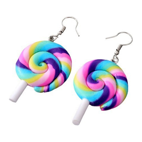 Aretes Kawaii Paleta Caramelo Diferentes Colores