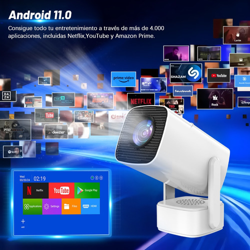 Portátil Proyector Automática 4k 5g Wifi Android Bluetooth