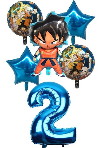 Globo Dragon Ball Goku Metalizado Fiesta Heroe Anime Latex