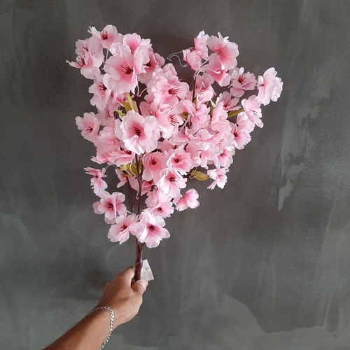 1 Buque Flor Cerejeira Artificial Rosa 50cm Toque Real Top | Parcelamento  sem juros