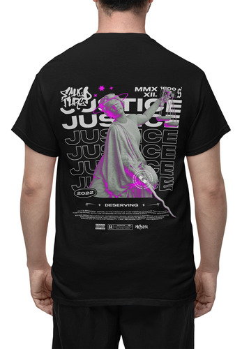 Remera Estampada Justice Algodón Serigrafía Digital