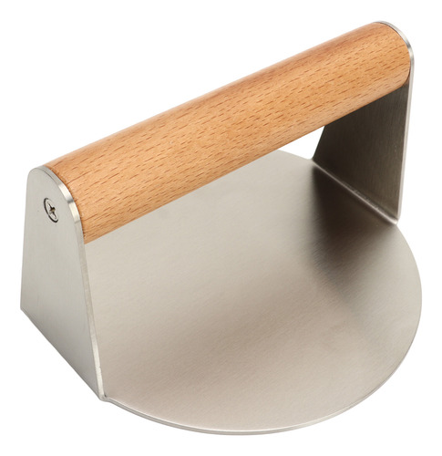 Hamburger Press 304 Con Mango De Madera Lisa De Acero Inoxid