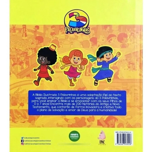 Imagem 2 de 2 de Bíblia Ilustrada 3 Palavrinhas Edição Luxo Capa Dura