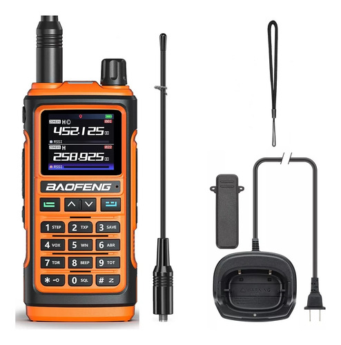 Rádio Amador Ht Baofeng Uv 17 Pro Gps Resistente Agua Ip 45 Bandas De Freqüência Vhf Uhf Air Band Cor Laranja