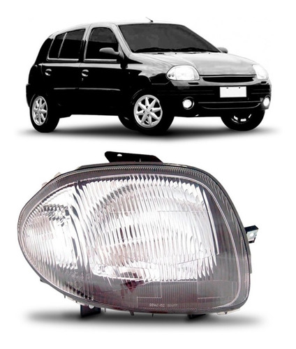 Farol Clio 1999 A 2001 Cromado Foco Simples