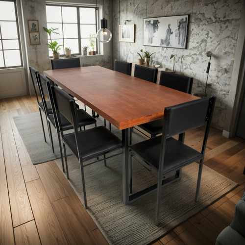 Jogo De Mesa Jantar Ibiza 200x80 Com 8 Cadeiras - Dg Móveis