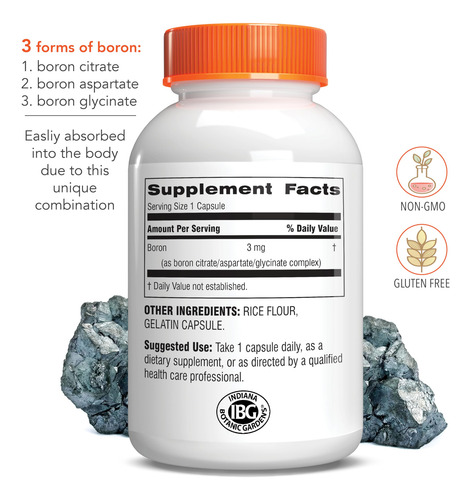 Suplemento Botanic Choice Super Boron Complex 3 Mg 90 Cápsul