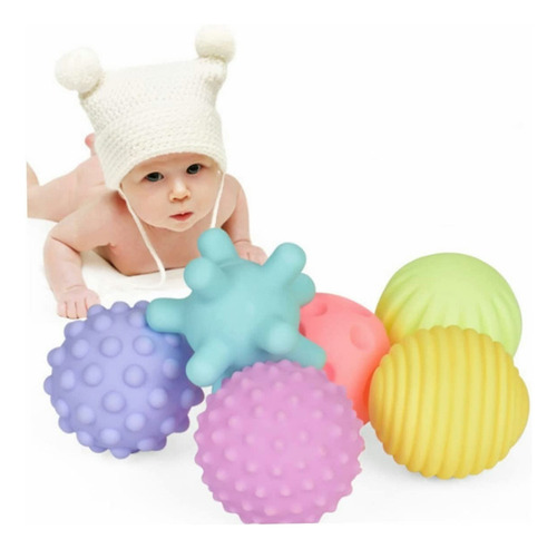 6 Pcs Pelotas Sensoriales Didácticas Para Bebé Con Texturas
