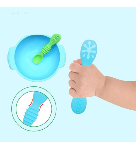 Conjunto De 6 Colheres Pequenas De Silicone Para Mastigar