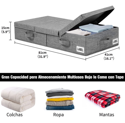 Juego De 2 Bolsa Almacenamiento Plegable Debajo De La Cama
