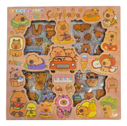 Set Kit Stickers Capibara Capybara Kawaii