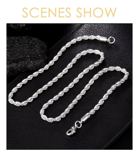 Collar Cadena Turbillon De Plata 925
