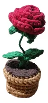 Comprar Flores Crochet, Flor Tejida A Crochet Con Maceta, Flor Mini