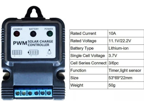 Imagen 5 de 10 de Controlador Solar 12v 6v 3a.