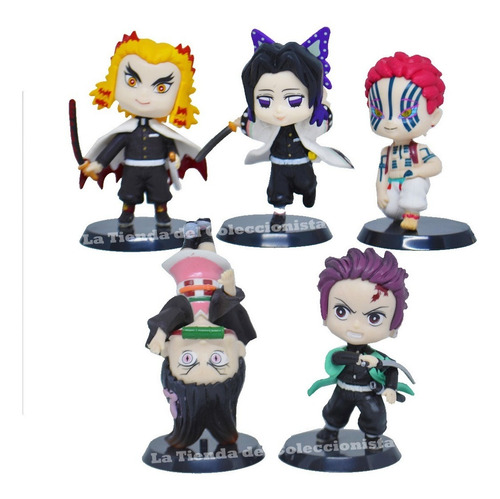 Demon Slayer Set X5 Tanjirou Nezuko Akaza Rengoku Tsuyuri