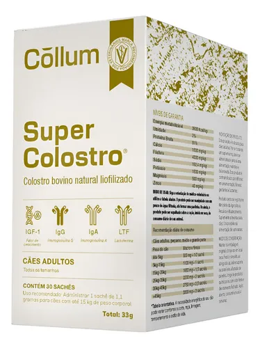Super Colostro Collum para Cachorros 33g Proteína em Pó