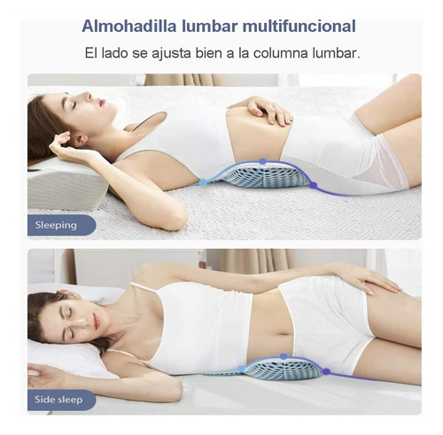 Almohada Lumbar Ergonómica Espuma Viscoelástica Azul