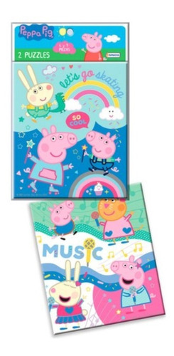 Puzzle Infantil X 2 Peppa Pig 6 Y 9 Piezas Rompezabezas 