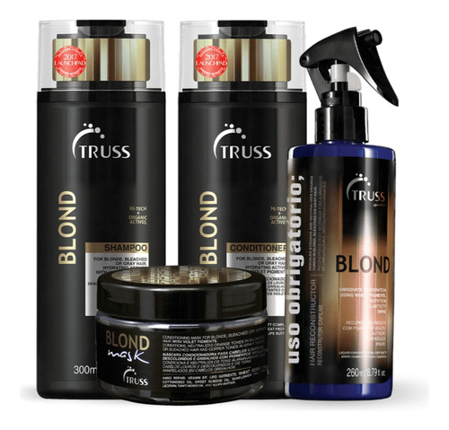 Kit Truss Blond Shampoo + Condicionador + Mascara + Uso