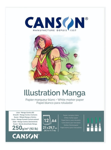 Pad Ilustración Cómics & Manga Canson A4 12 Hojas 250gr