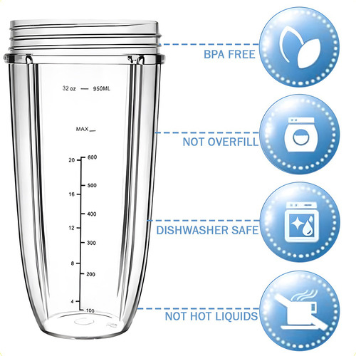 ` Vasos Nutribullet De 32 Con Cuchilla Original