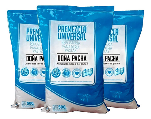 Premezcla Universal Panificados Doña Pacha 500 Gr Pack X3