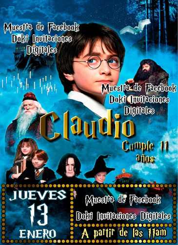 Invitación Digital Imprimible De Harry Potter