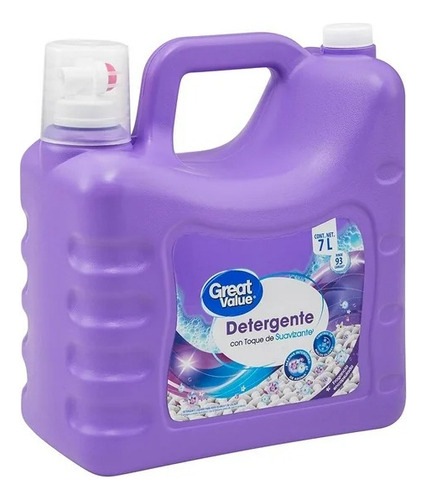 3 Pzas Detergente Líquido Great Value Rocío De Primavera 7 L